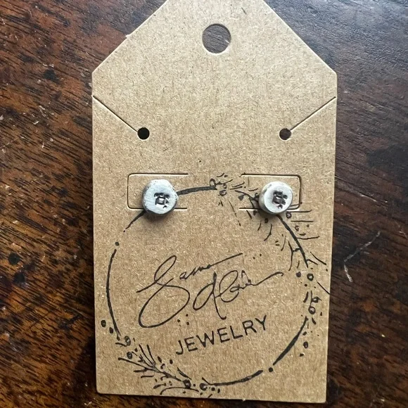 Stamped Sterling Silver Handmade Earrings - Picture 4 of 5